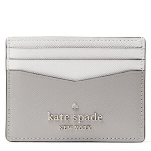Kate Spade Staci Colorblock Small Slim Card Holder in Nimbus Grey Multi NWOT